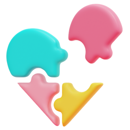 Coeur de puzzle  3D Icon