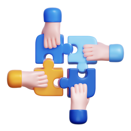 Puzzle de collaboration d'équipe  3D Icon