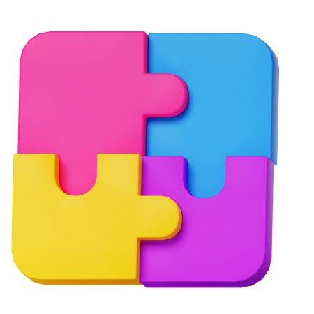 Puzzle Diagram  3D Icon
