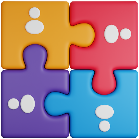 Puzzle de groupe d'équipe  3D Icon