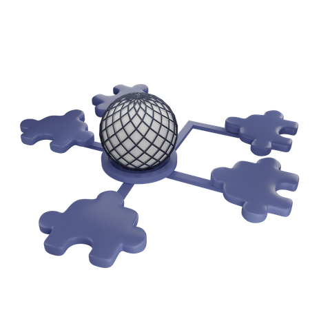 Puzzle network  3D Icon