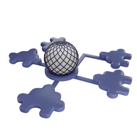 Puzzle network  3D Illustration