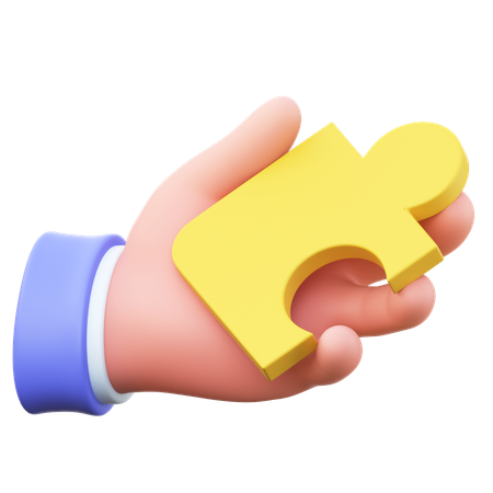 Puzzle Piece in hand  3D Icon