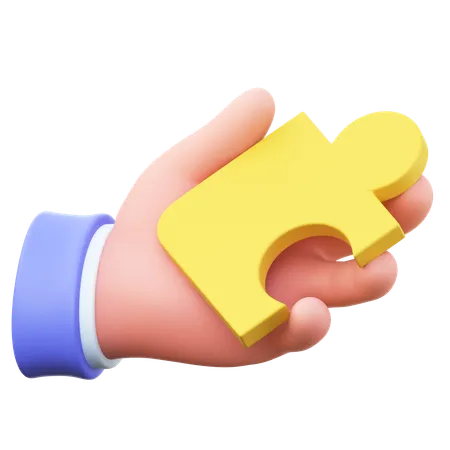 Puzzle Piece in hand  3D Icon