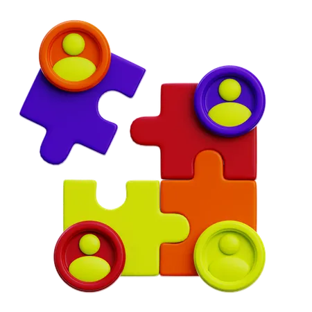 Puzzle Pieces Or Team Work  3D Icon