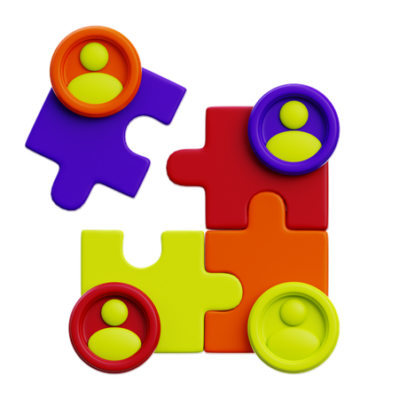 Puzzleteile oder Teamarbeit  3D Icon