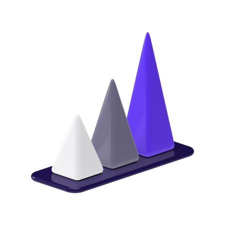 Pyramid chart 3D Illustration