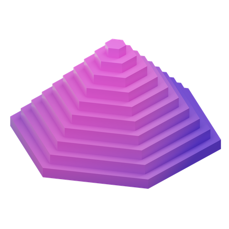 Pyramid Hexagonal  3D Icon