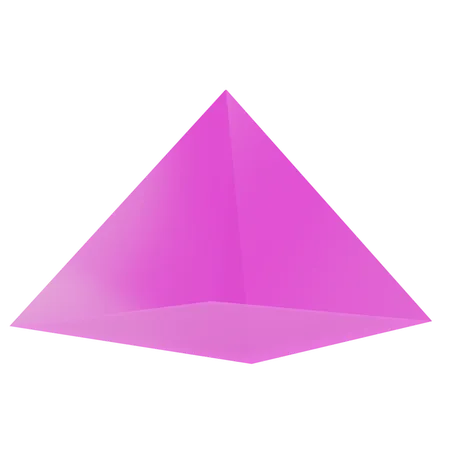 Forme transparente de pyramide carrée  3D Icon