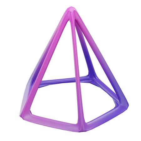 Filaire pyramide hexagonale  3D Icon