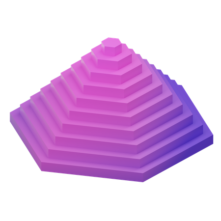 Pyramide sechseckig  3D Icon