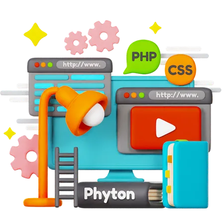 Python Video  3D Illustration