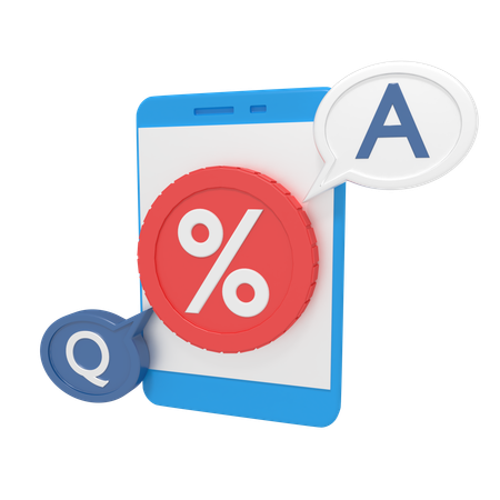 Q & A about discount on phone  3D Icon