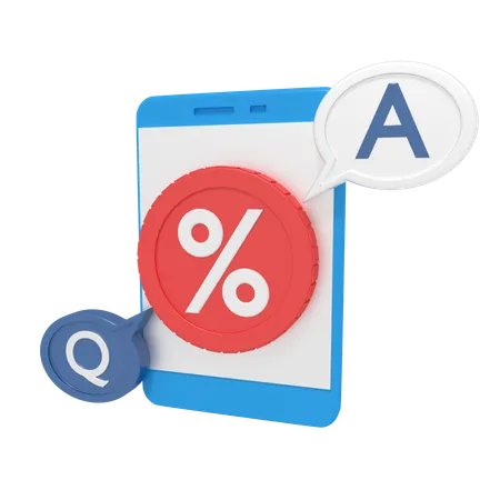 Q A About Discount On Phone 3D Icon
