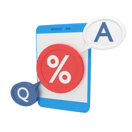 Q & A about discount on phone  3D Icon