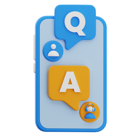 Q & A mobile  3D Icon