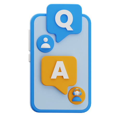 Q & A mobile  3D Icon