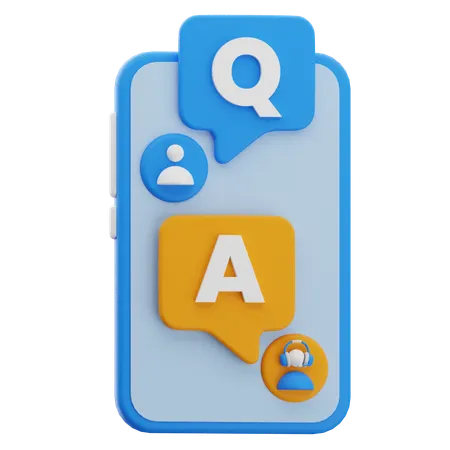 Q & A mobile  3D Icon