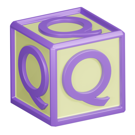 Q Alphabet Letter  3D Icon