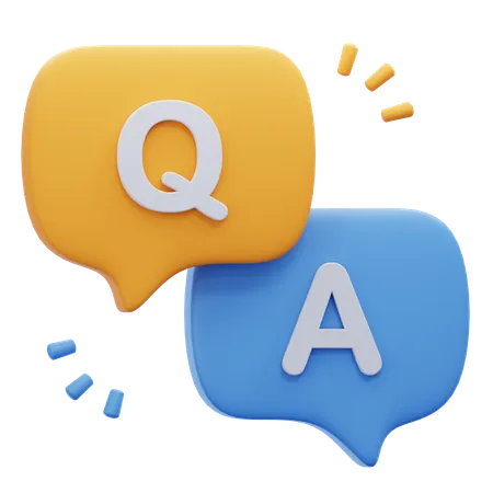 Q and a  3D Icon