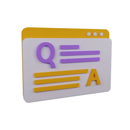 Q and A  3D Icon