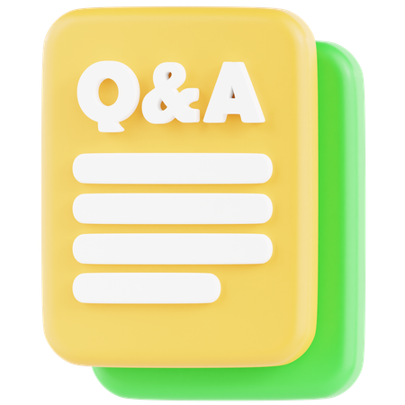 Q And A Letter  3D Icon