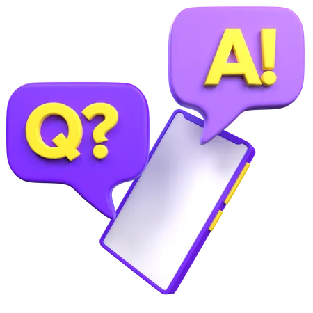 Q And A Mobile  3D Icon