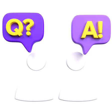 Q And A User  3D Icon