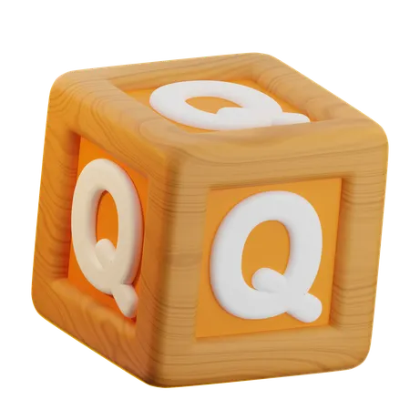Q Cube Block  3D Icon