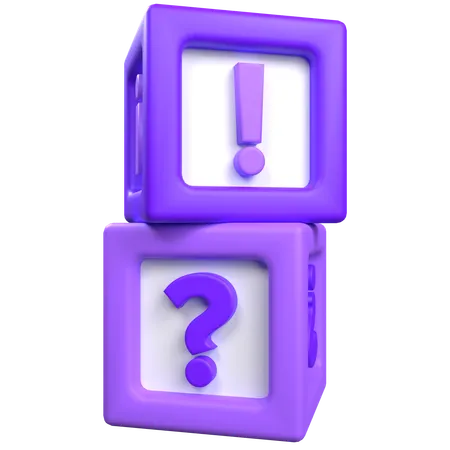 Q et un cube  3D Icon