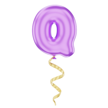 Q Latter Balloon  3D Icon