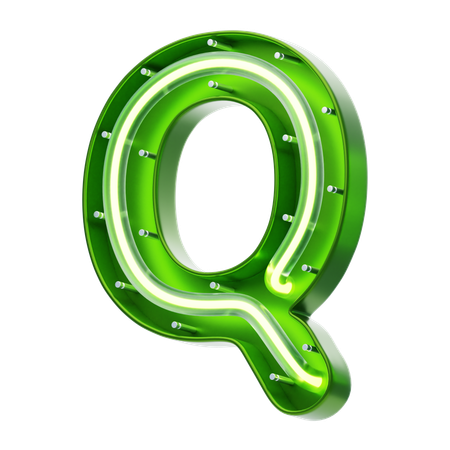 Q letra forma neón texto  3D Icon