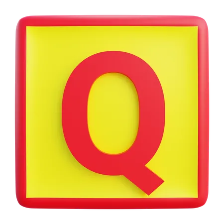 3 D Q Letter With Isolated Background 3D Icon