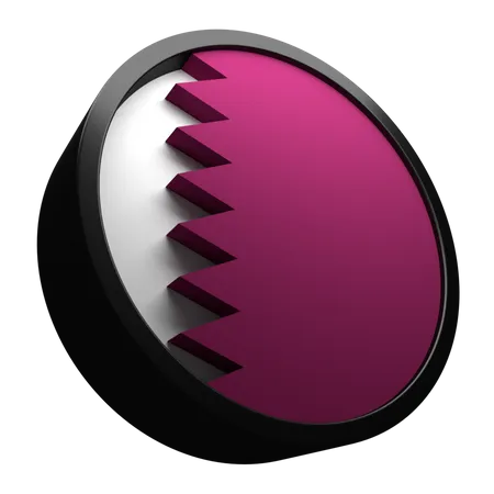 Qatar Flag Icon With 3 D 3D Flag