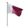 3d qatar flagpole