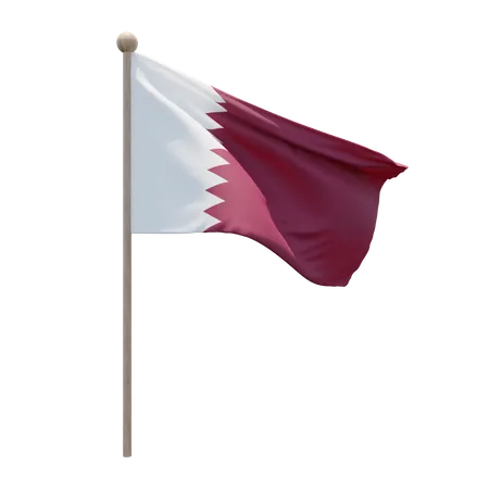 Mât de drapeau du Qatar  3D Flag