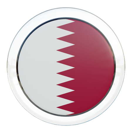 Qatar Round Flag  3D Icon