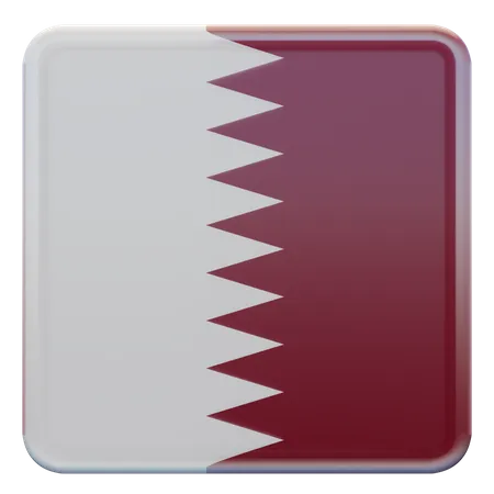Qatar Square Flag  3D Icon