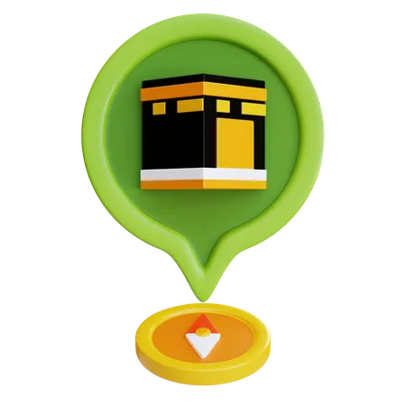 Qibla Finder 3 D Illustration Suitable For Your Projects Related To Islamic Muslim And Ramadan Theme 3D Icon