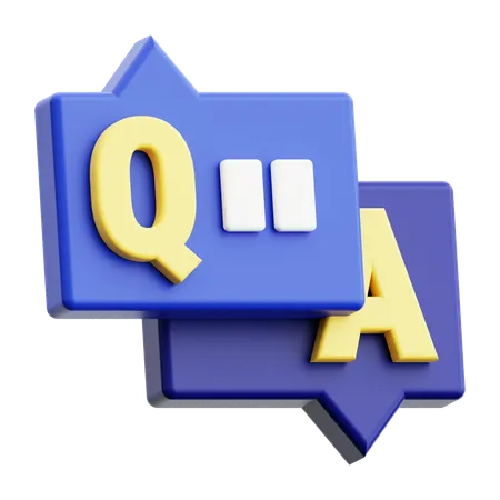 3 D Question And Answers Icon 3D Icon