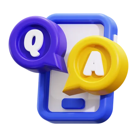 3 D Question And Answer Icon 3D Icon