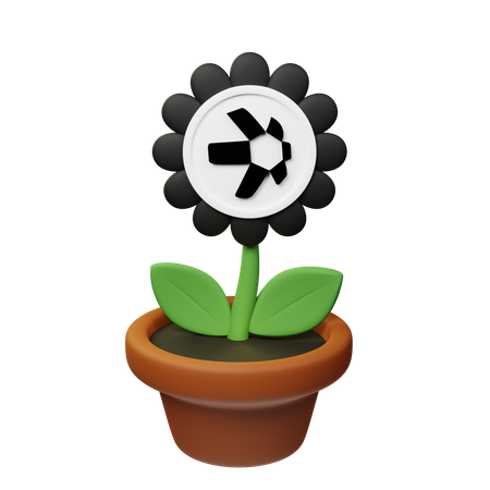 Qnt Crypto Plant Pot  3D Icon