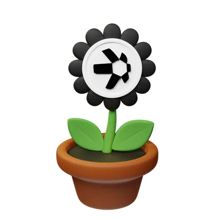 Qnt Crypto Plant Pot  3D Icon