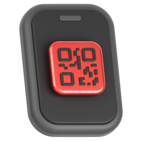 모바일 QR코드  3D Icon