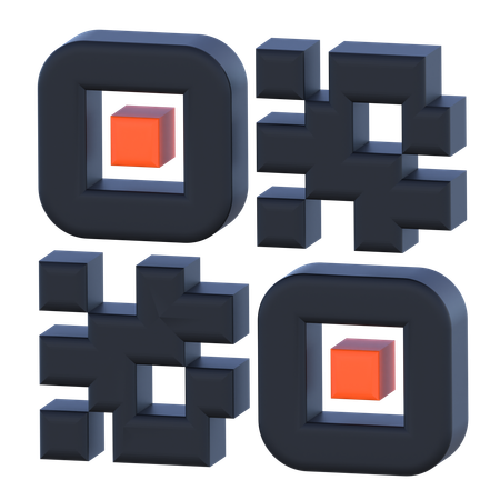 QR 코드  3D Icon