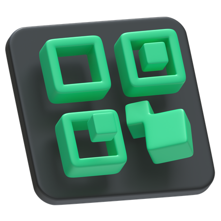 QR 코드  3D Icon