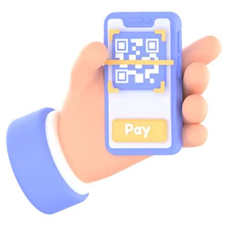 QR Scan Payment 3D Icon