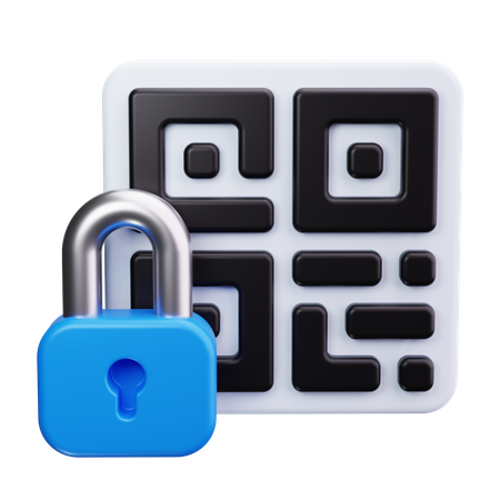 Code qr avec cadenas  3D Icon