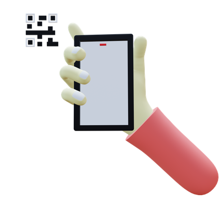 Qr Code Fingers Gesture  3D Icon