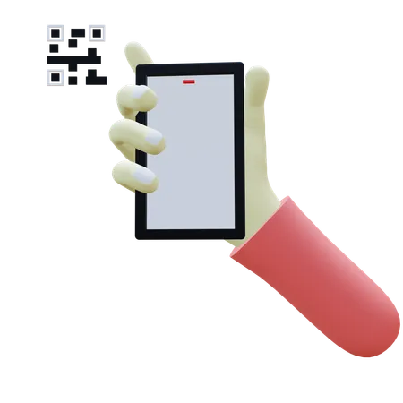 Qr Code Fingers Gesture  3D Icon
